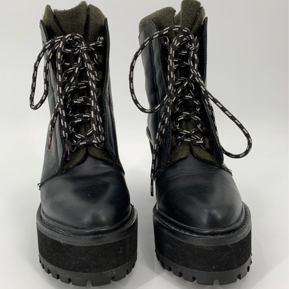 COPY - Shellys London Celee Lace Up Heeled Platform Ankle - Picture 6 of 12